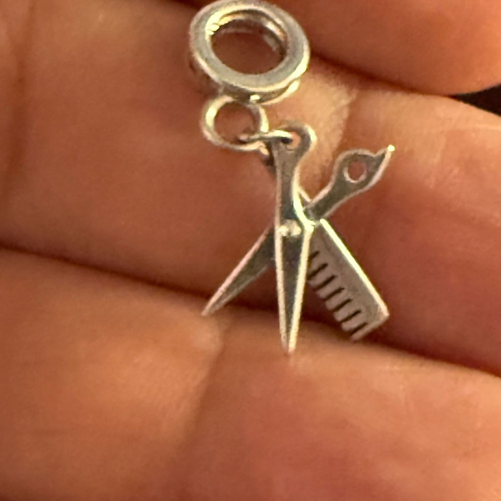 Silver Scissors And Comb Charm - image 4